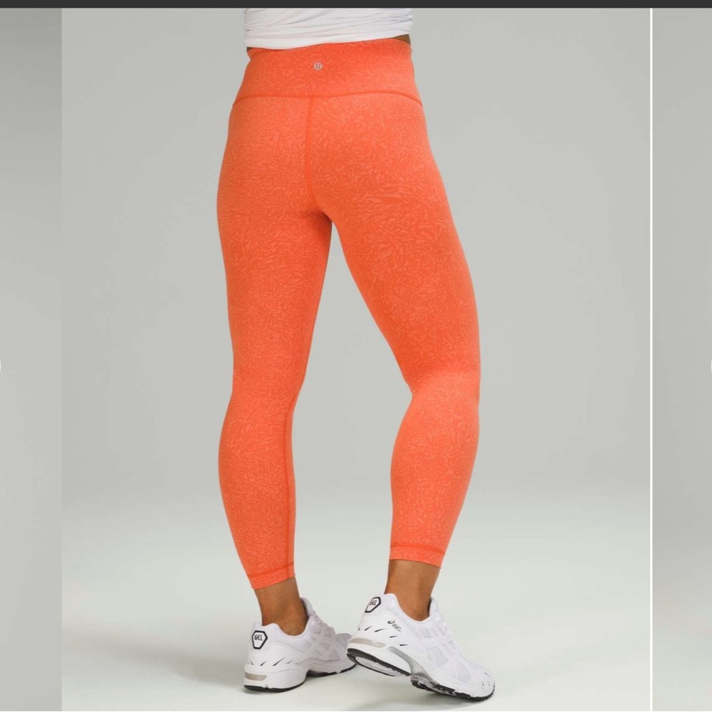 NWOT Lululemon Wunder Train High-Rise Tight 25" Crunch Warm Coral